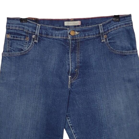 Levi's Dark Wash Relaxed 550 Boot Cut Denim Blue Jeans Size 12L - Picture 3 of 6